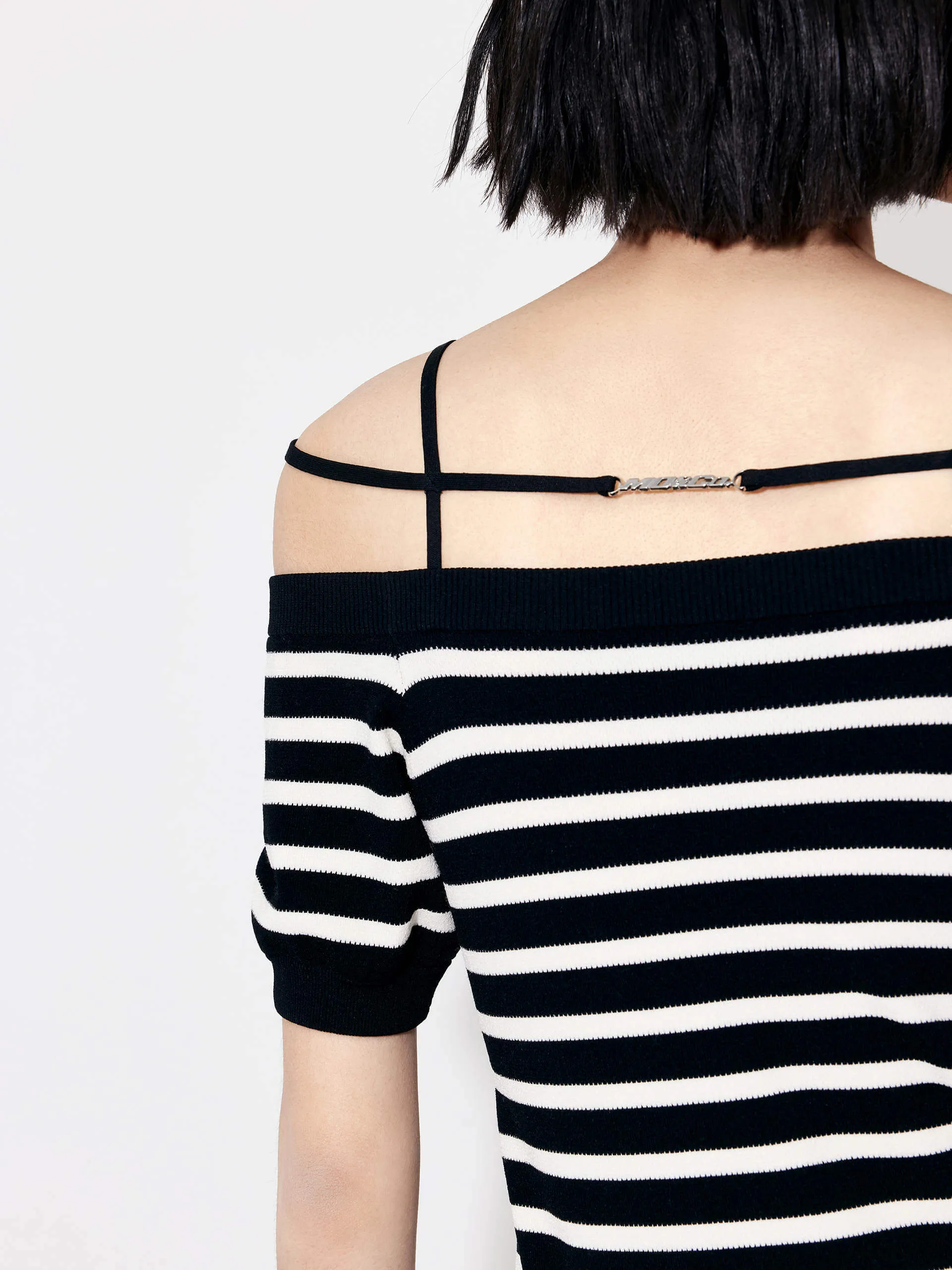 Strap Details Striped Dress