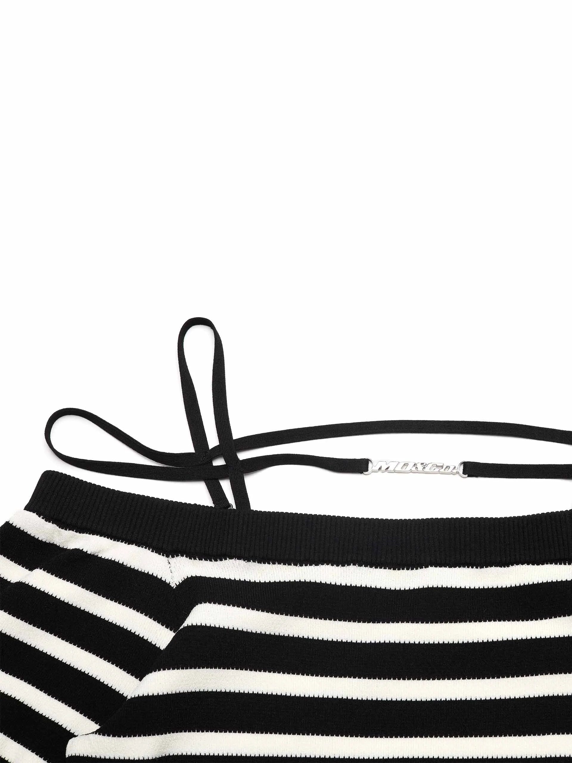 Strap Details Striped Dress