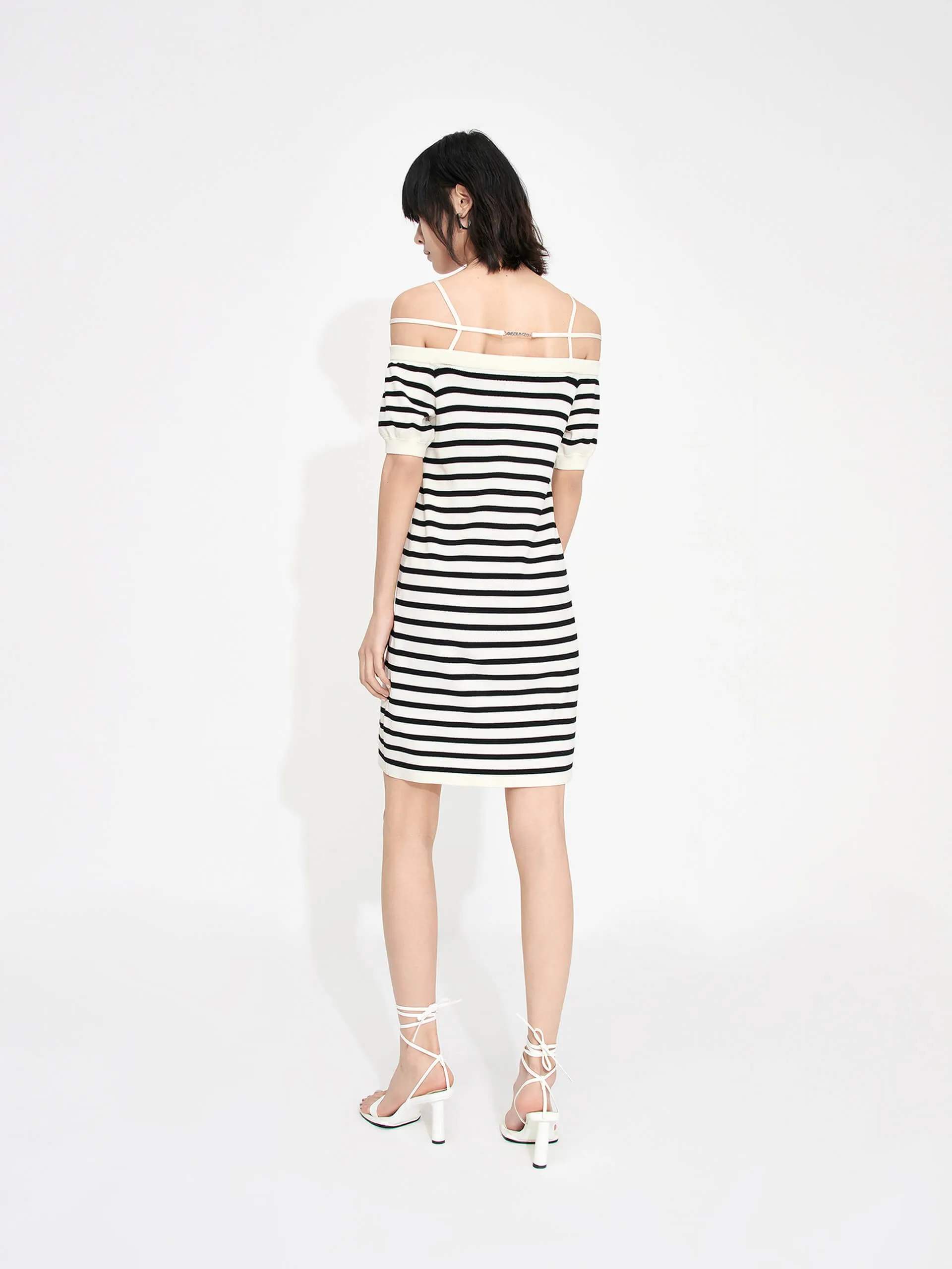 Strap Details Striped Dress