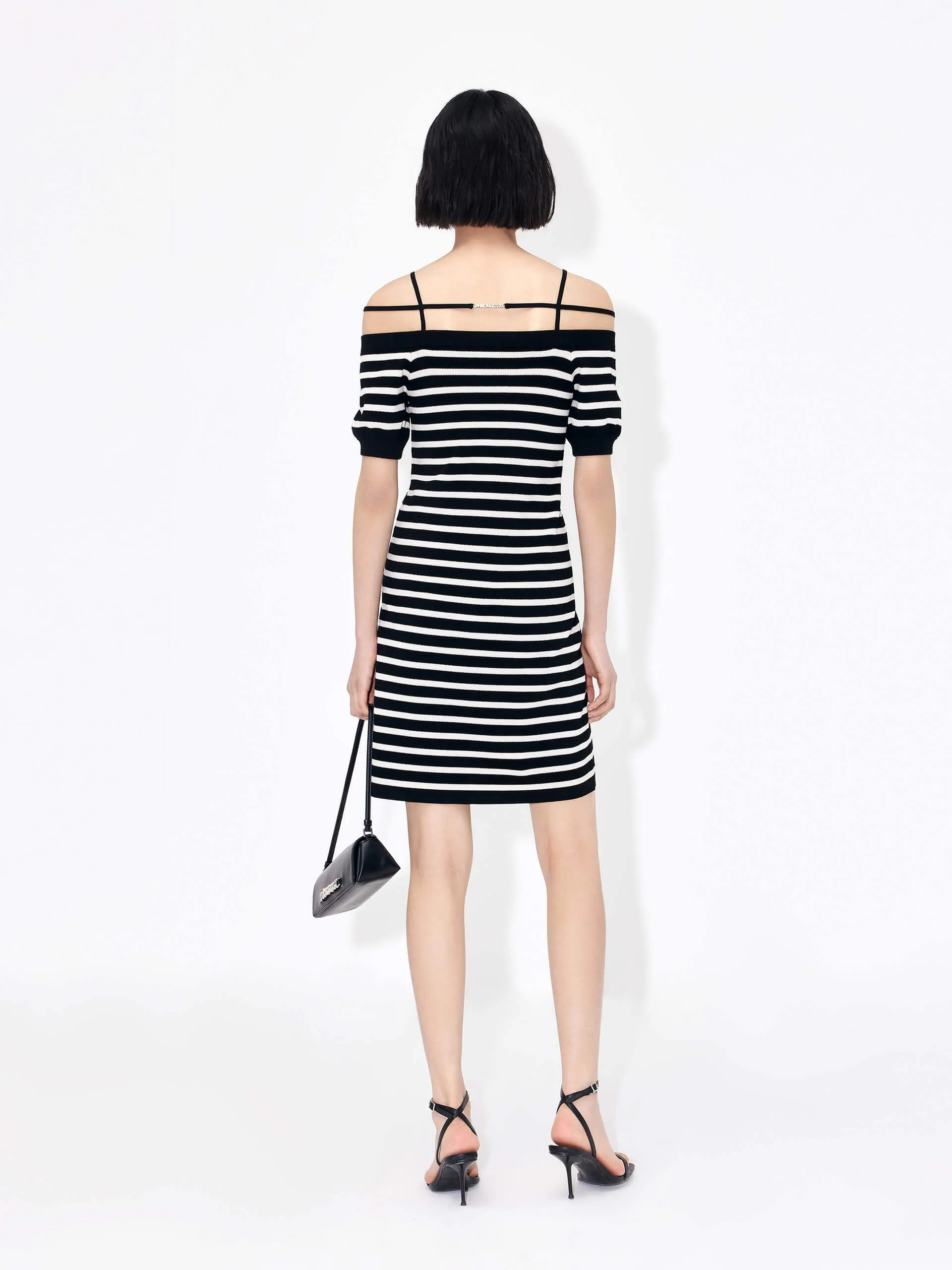 Strap Details Striped Dress