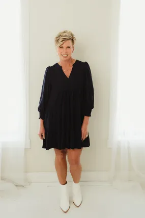 Tiered V Swing Dress