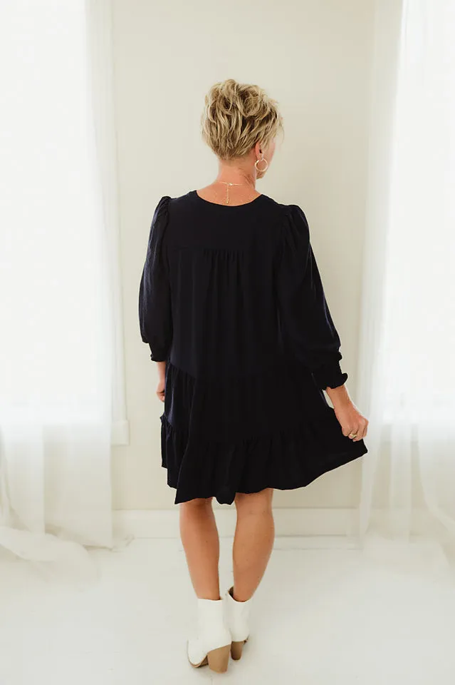 Tiered V Swing Dress