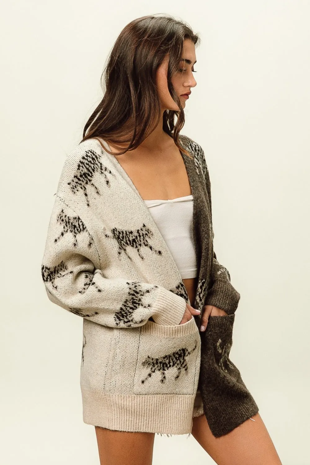 Tigeress Open Front Cardigan
