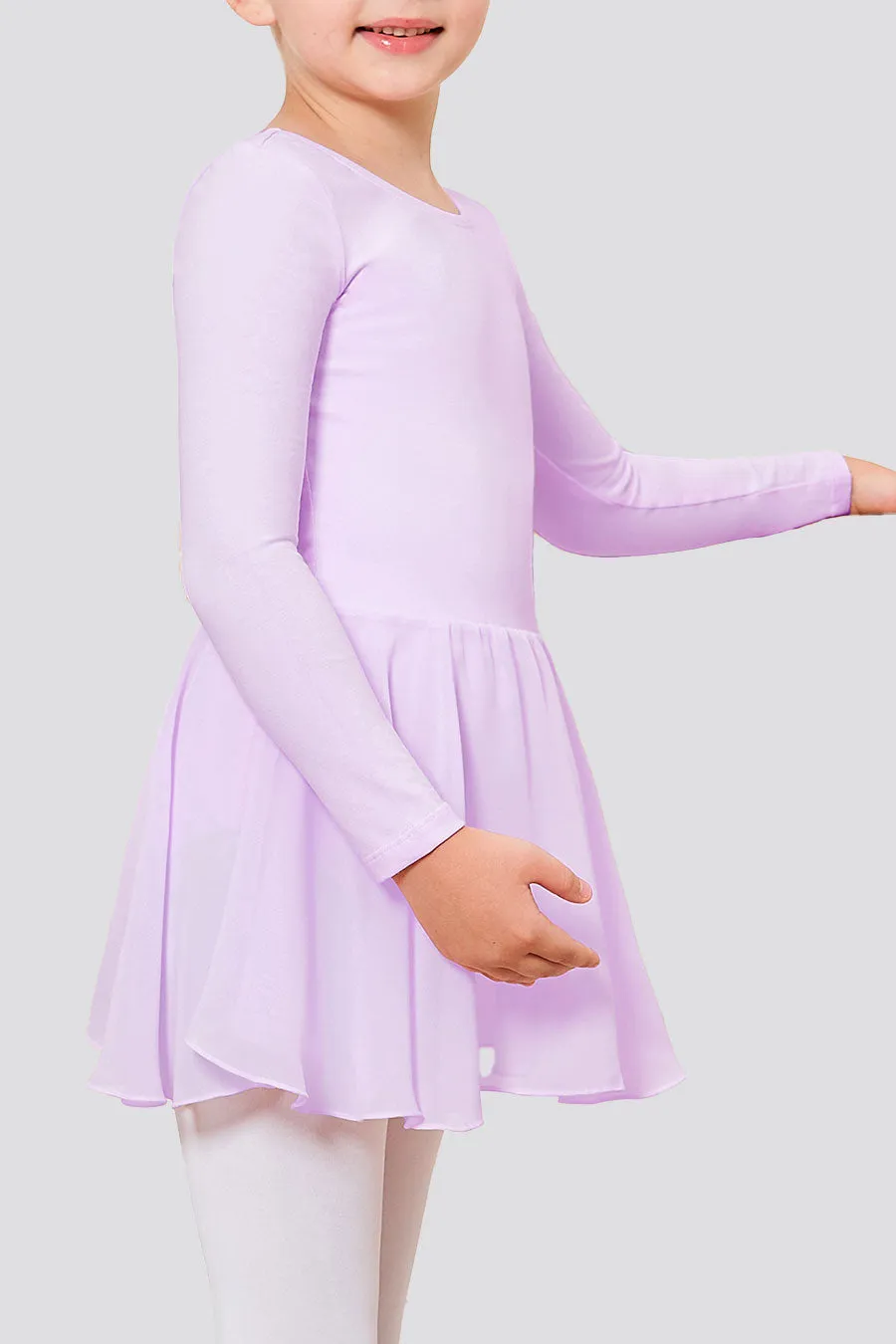 Toddler/Girl's Long Sleeve Ballet Leotards with Sheer Skirt