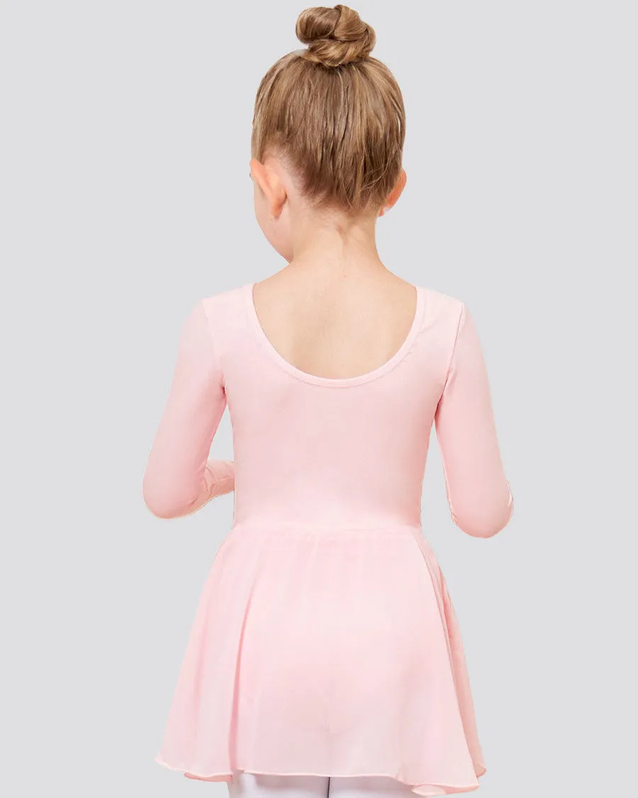 Toddler/Girl's Long Sleeve Ballet Leotards with Sheer Skirt