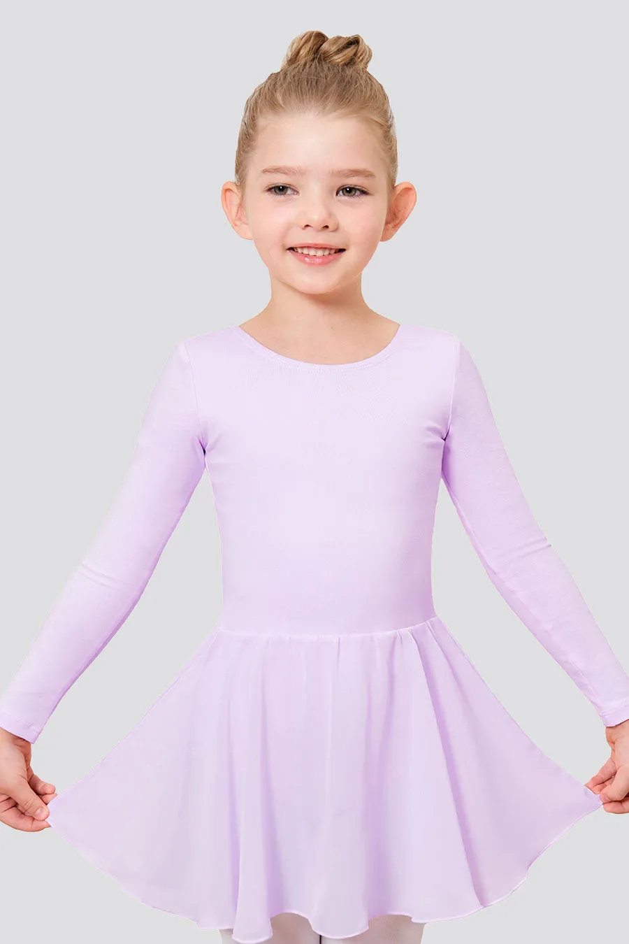 Toddler/Girl's Long Sleeve Ballet Leotards with Sheer Skirt