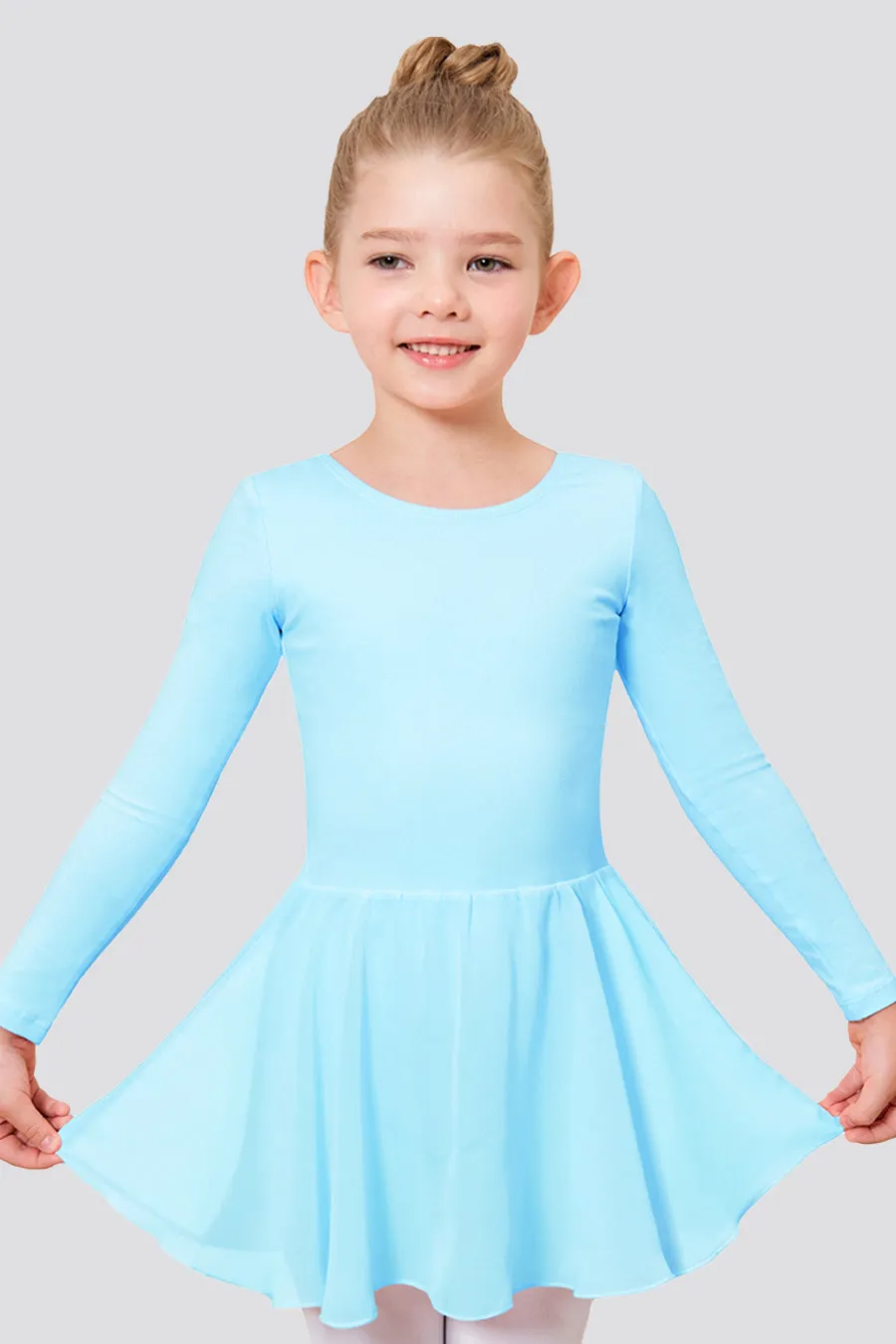 Toddler/Girl's Long Sleeve Ballet Leotards with Sheer Skirt