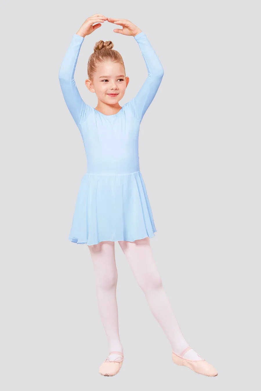 Toddler/Girl's Long Sleeve Ballet Leotards with Sheer Skirt