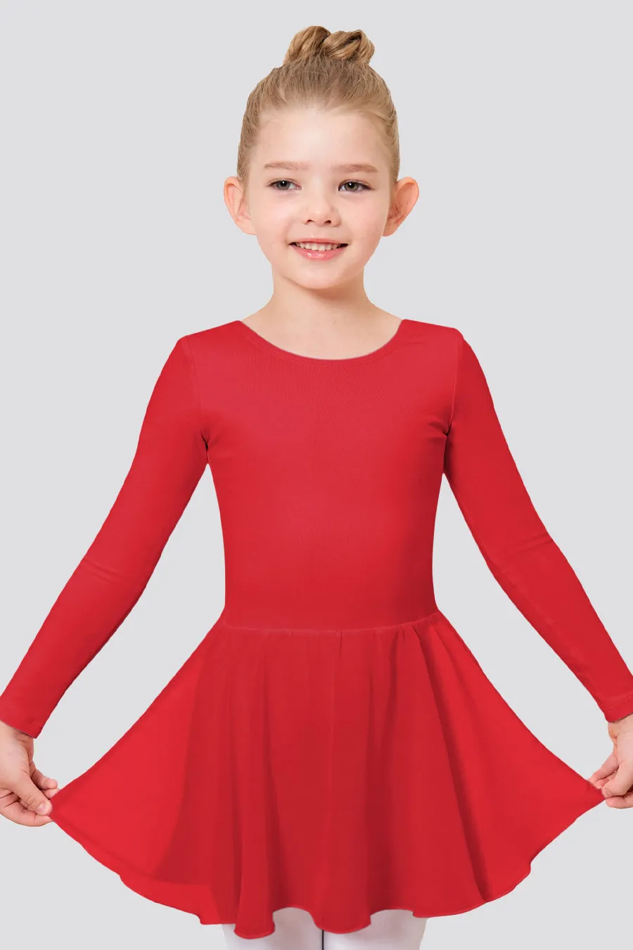 Toddler/Girl's Long Sleeve Ballet Leotards with Sheer Skirt