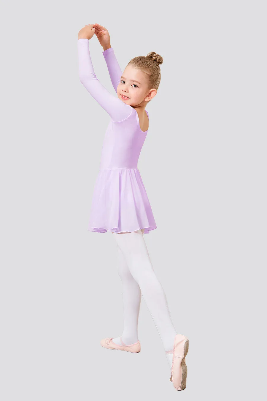 Toddler/Girl's Long Sleeve Ballet Leotards with Sheer Skirt