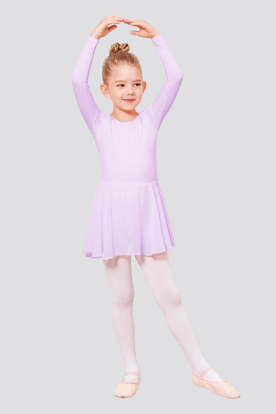 Toddler/Girl's Long Sleeve Ballet Leotards with Sheer Skirt