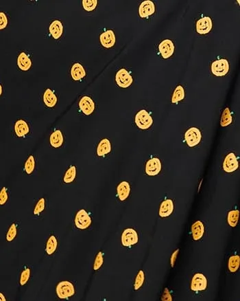 Unique Vintage Black & Pumpkin Delores Swing Dress | Black