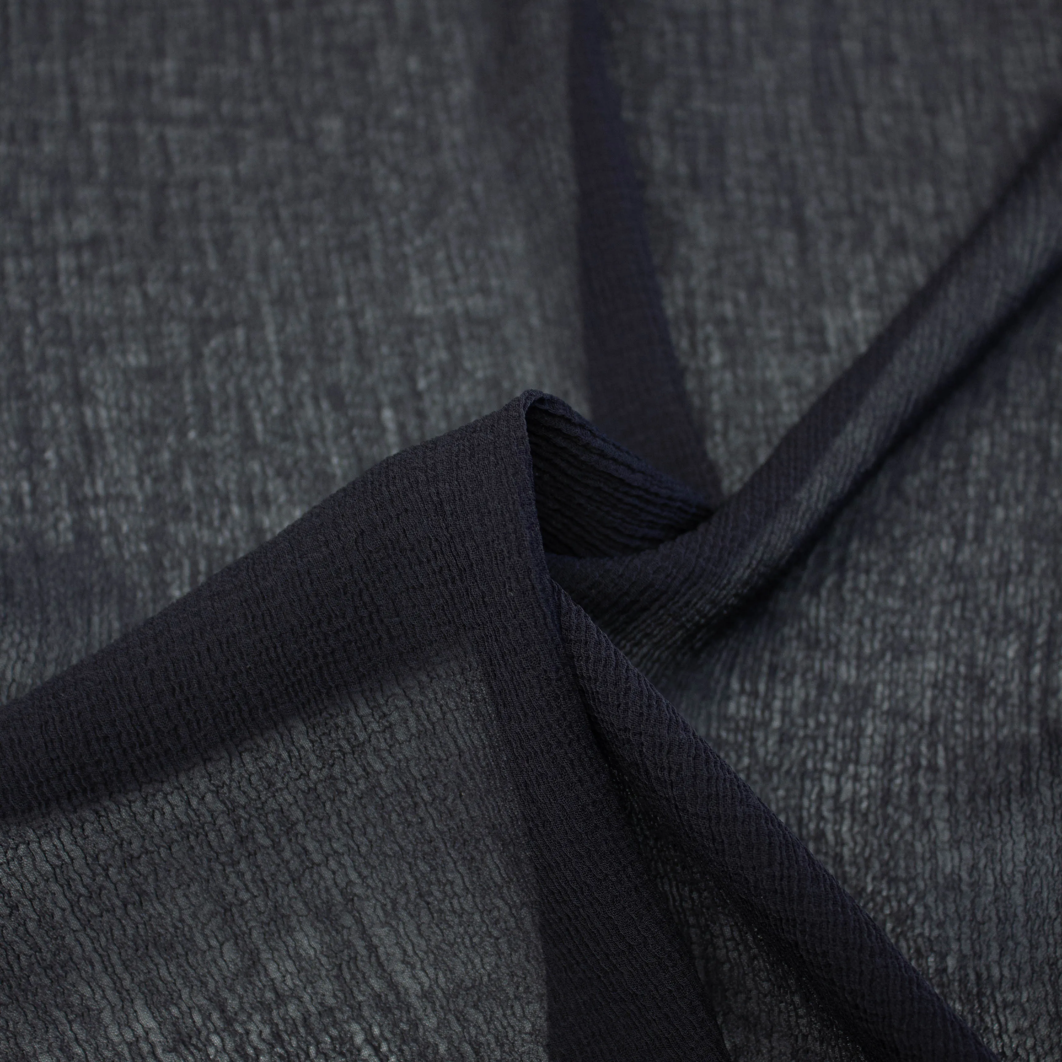 Valer Dark Blue Silk Voile