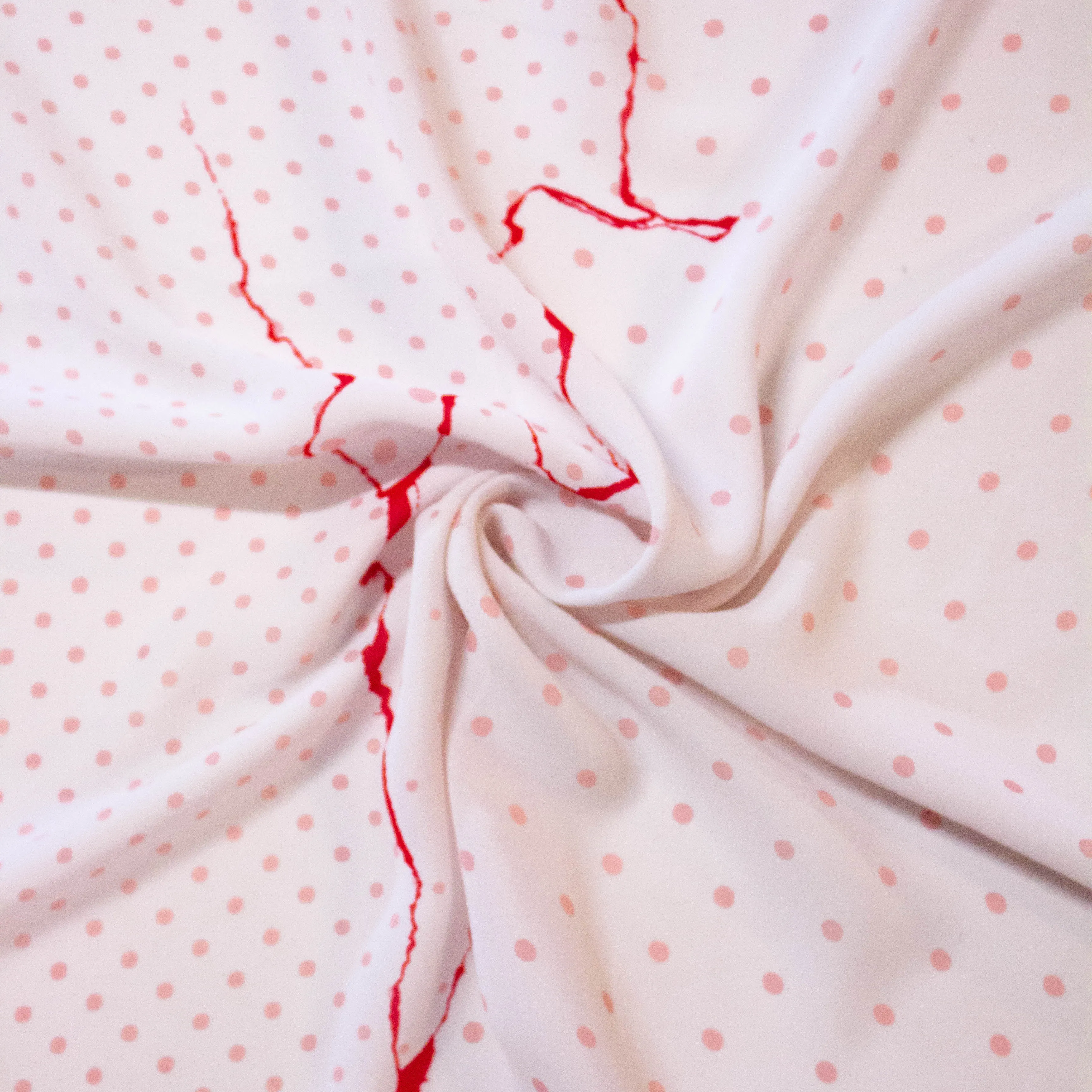 Vaughn Rose Abstract Dot Polyester Crêpe