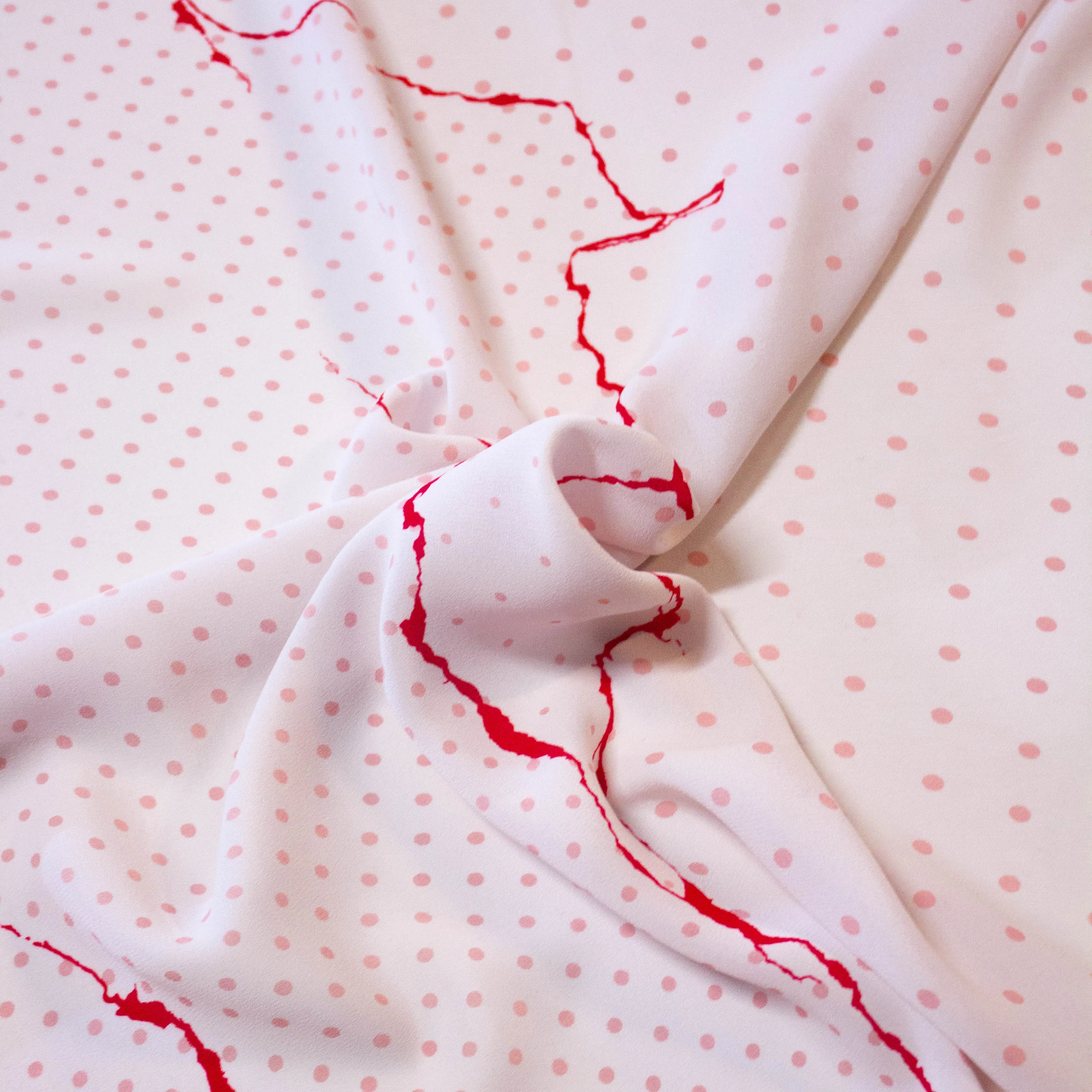 Vaughn Rose Abstract Dot Polyester Crêpe