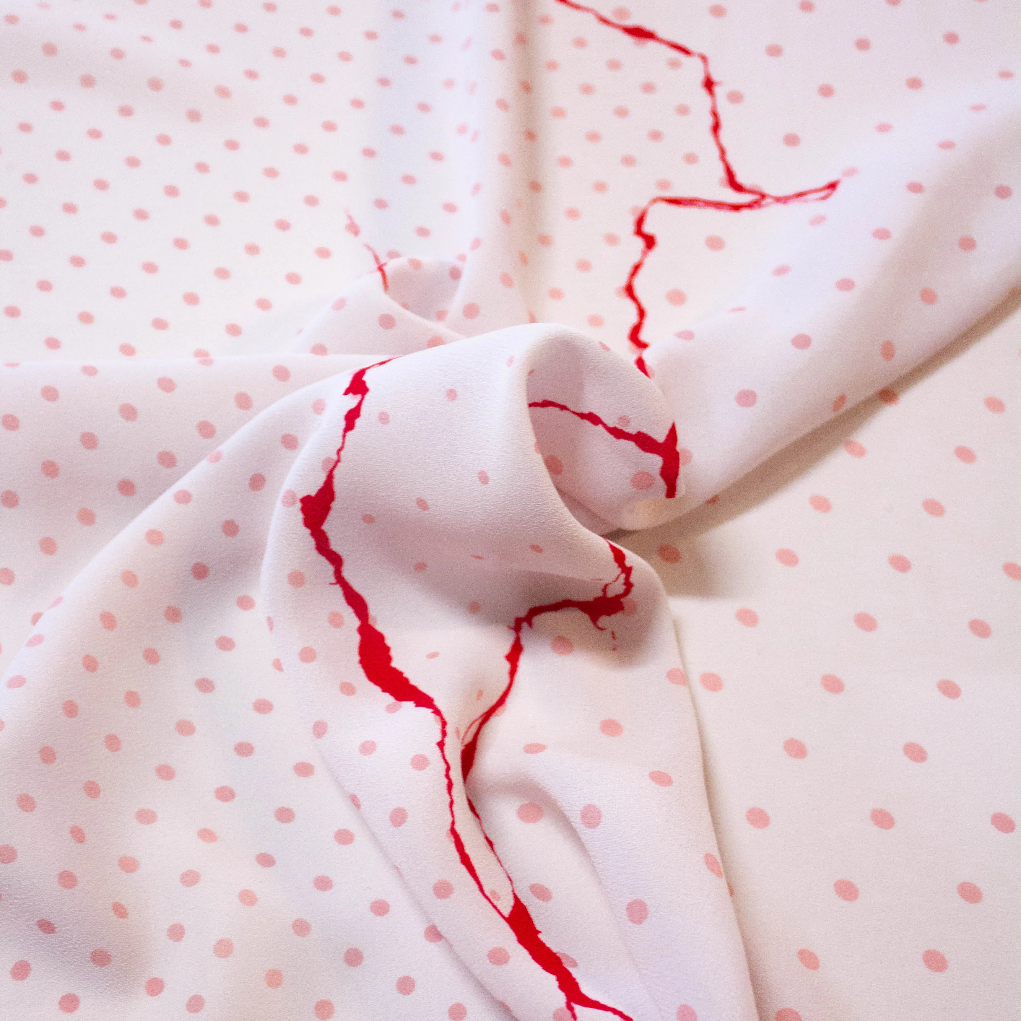 Vaughn Rose Abstract Dot Polyester Crêpe