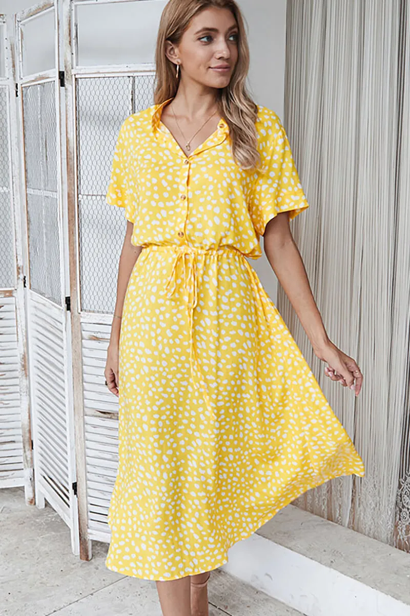 Vestido Polka Dot Midi