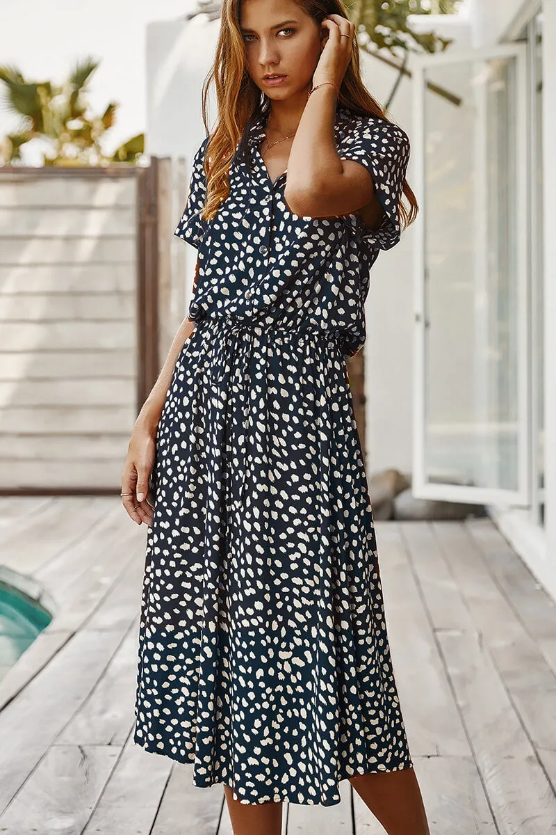 Vestido Polka Dot Midi