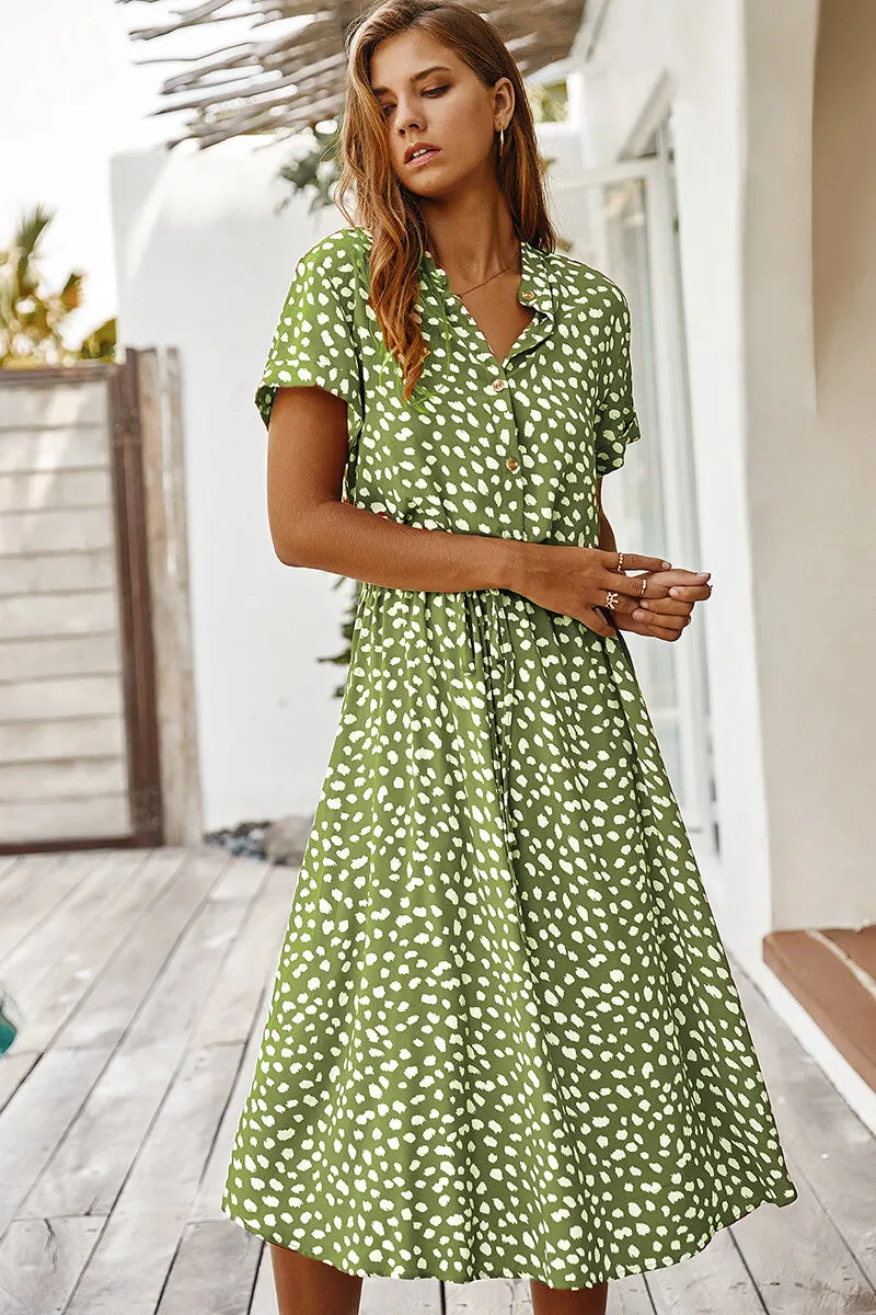 Vestido Polka Dot Midi