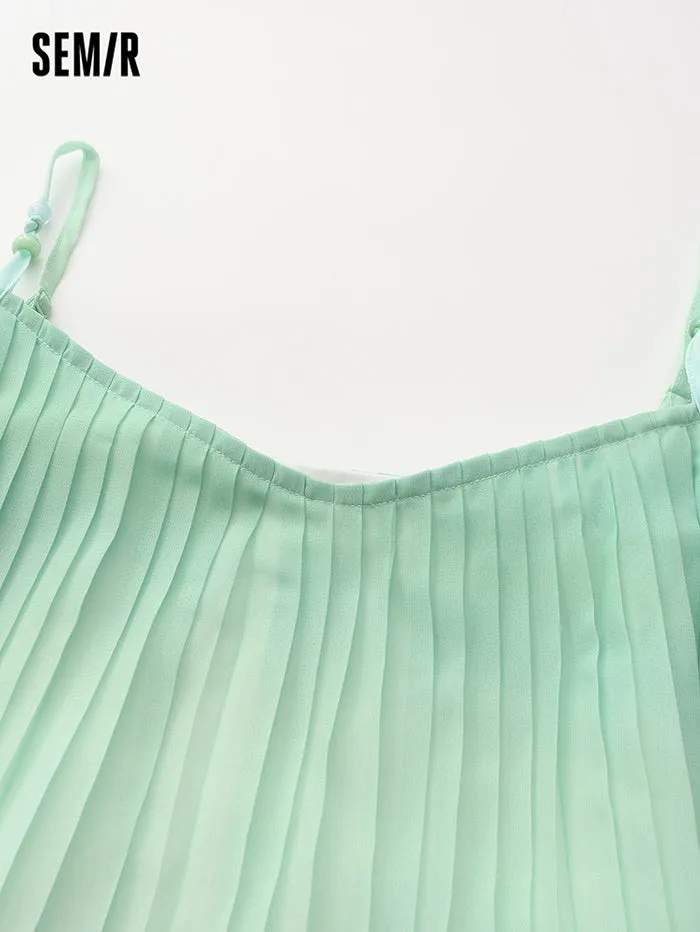 Women's Pleated Sleeveless Dress