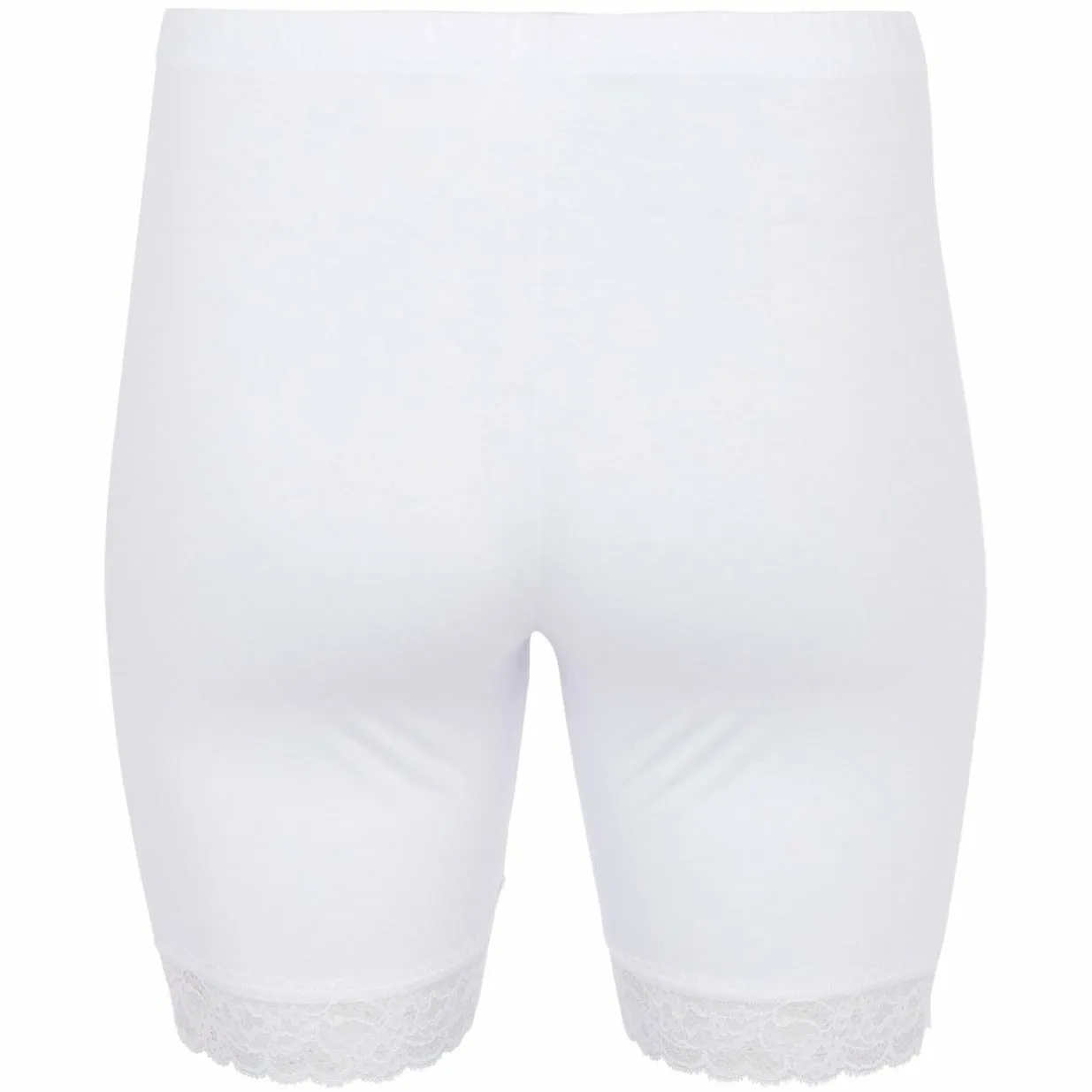 Zizzi Lace Trim Shorts - White